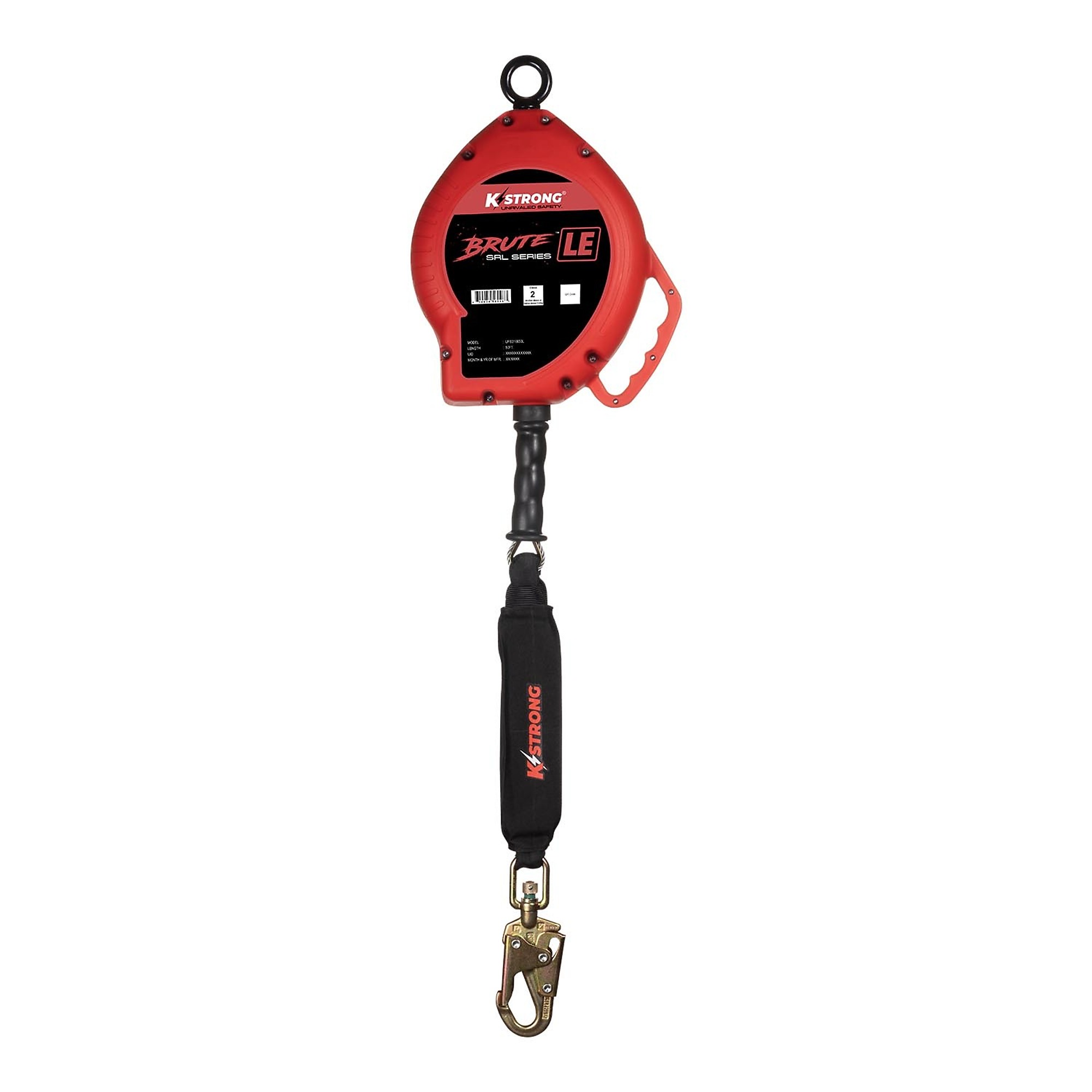 KStrong Brute Leading Edge Cable SRL — 50ft., Galvanized Steel, Swivel Snap Hook, Carabiner, Tagline, Model# UFS310050L
